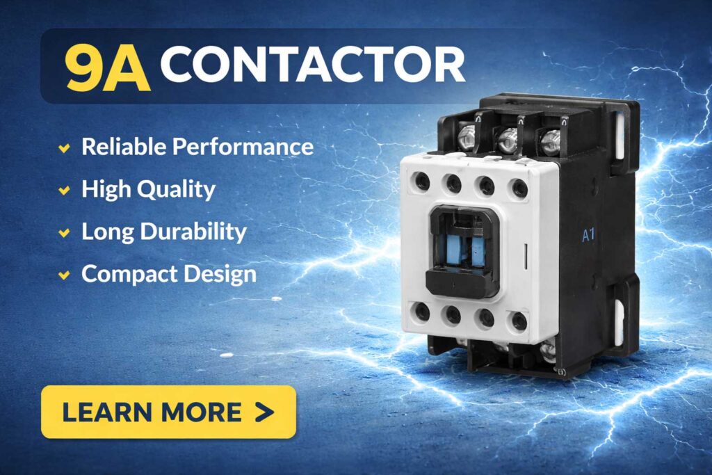 کنتاکتور 9 آمپر هیوندای بوبین 220VAC توان 4 کیلووات HGC 3 کنتاکتور 9 آمپر هیوندا