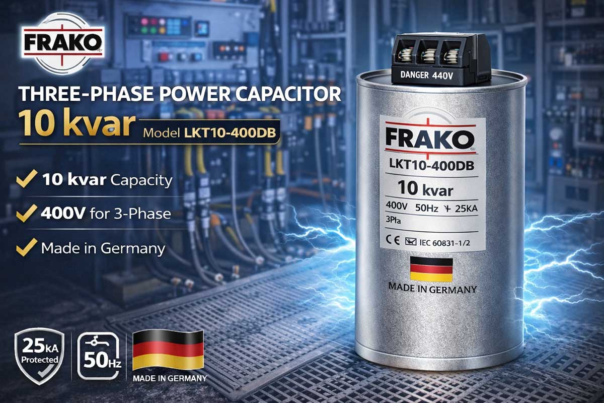 خازن سه فاز 10 کیلووار فراکو LKT10-400DB 2 قیمت خازن 10 کیلووار فراکو 400 ولت