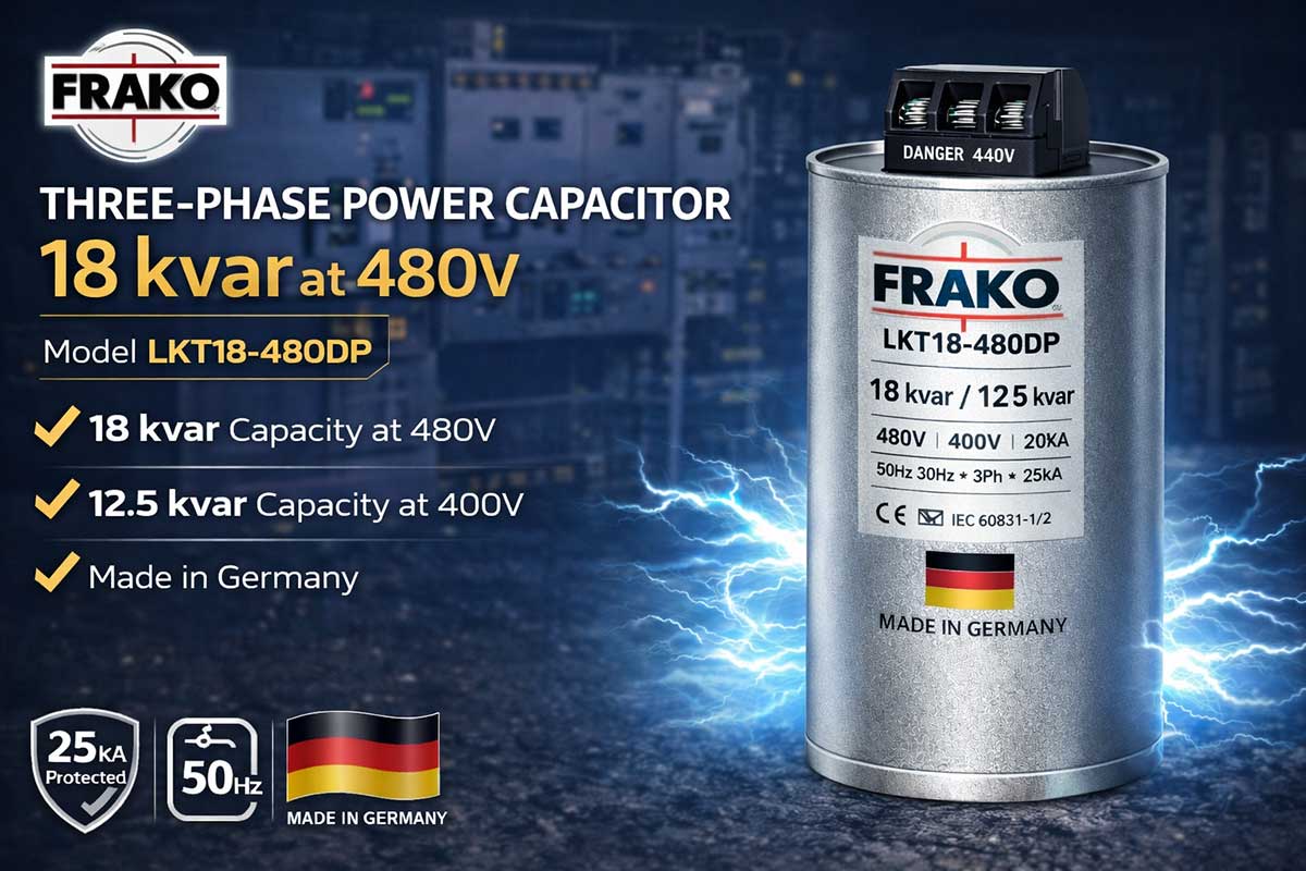خازن 18 کیلووار فراکو در 480 ولت ( 12.5 در 400) LKT18-480DP 2 قیمت خازن 18 کیلووار فراکو 480 ولت