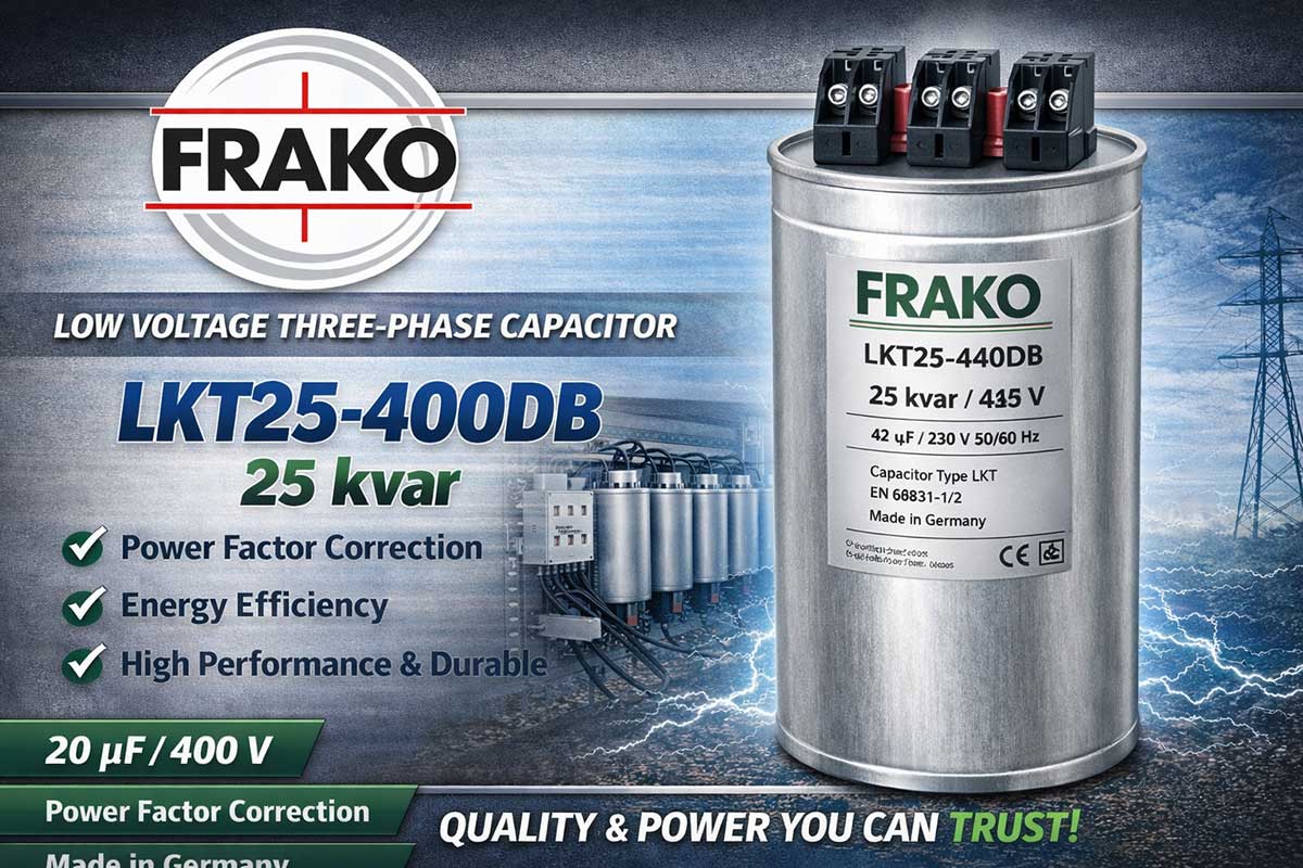 خازن سه فاز فشار ضعیف فراکو 25 کیلووار LKT25-400DB 2 قیمت خازن 25 کیلووار فراکو LKT25-400DB