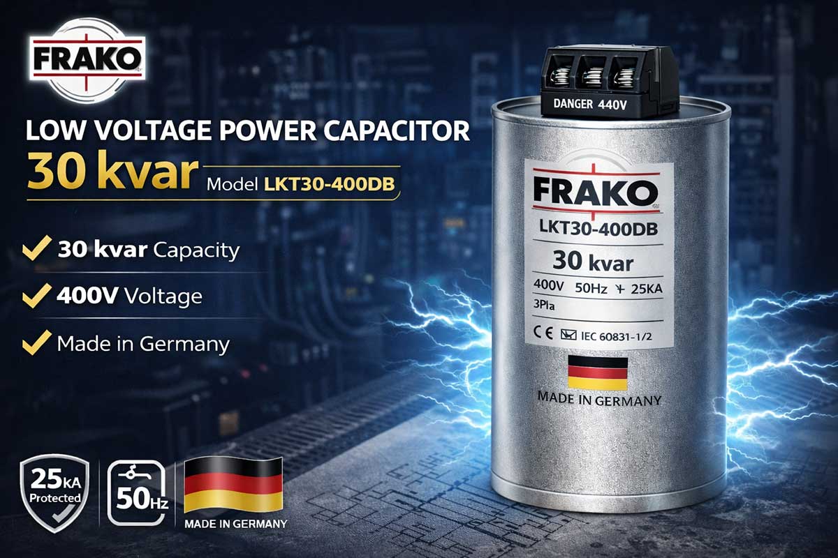 خازن 30 کیلووار فشار ضعیف فراکو LKT30-400DB 2 قیمت خازن 30 کیلووار فراکو 400 ولت