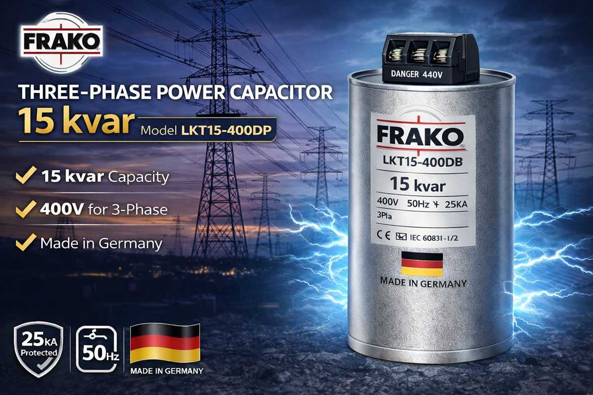 خازن سه فاز 15 کیلووار فراکو LKT15-400DP 2 قیمت خازن سه فاز 15 کیلووار فراکو LKT15-400DP
